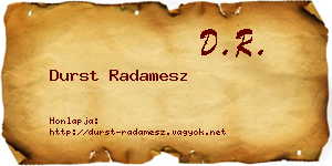 Durst Radamesz névjegykártya